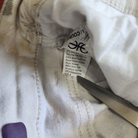 Gloria Vanderbilt Amanda Capri Jeans Floral Beige Stretch Denim Womens 8 - Picture 12 of 12